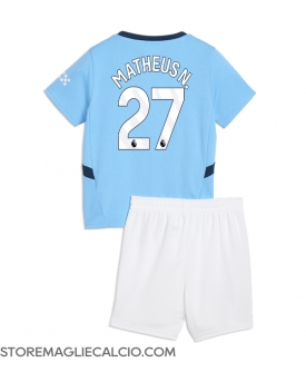 Manchester City Matheus Nunes #27 Maglia Gara Casa Repliche 2024-25 Bambino